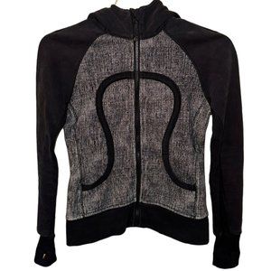Women's Lululemon Black and Grey Scuba Hoodie Size 6